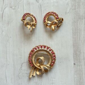 Breast Cancer Awareness Earring & Broach Set